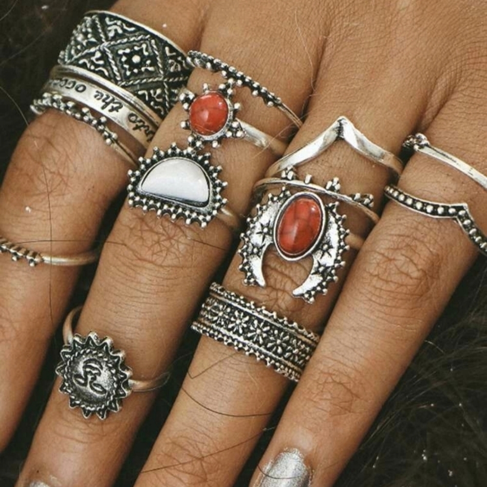 *Guinevere* Boho Ring Set - Picture 5 of 5
